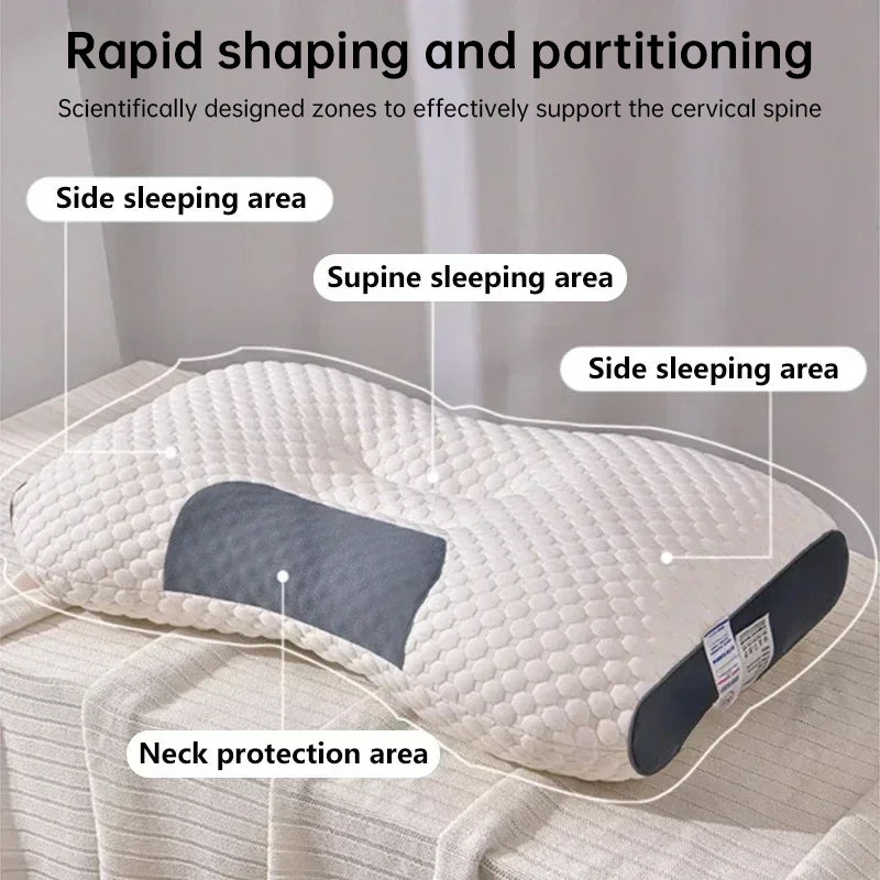 HexoSleep™ orthopädisches Schlafkissen – Nackenstütze mit Sojabfasermassagekern